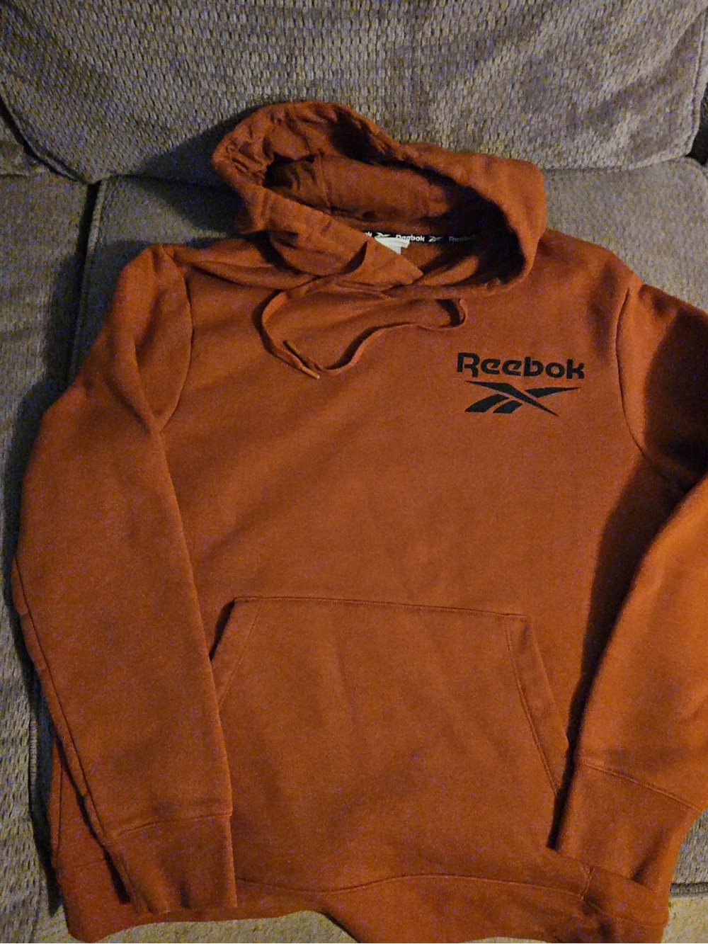 Reebok Men's Rust Orange Zip-Up Hoodie with Logo